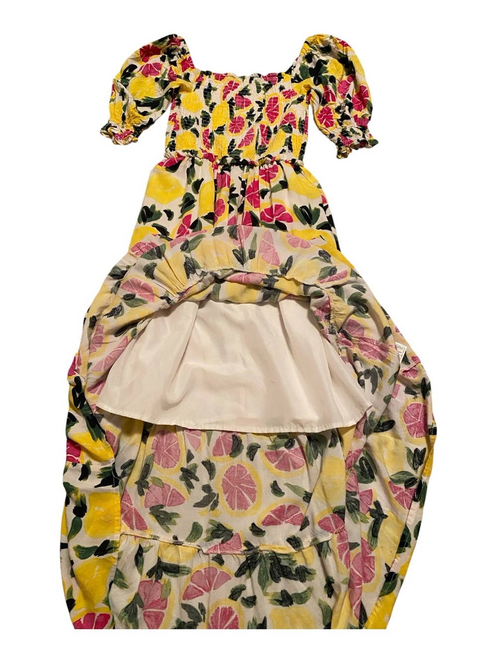 Steve Madden Yellow Floral Maxi Dress with Pink and Green Accents, Size XS - Picture 6 of 11